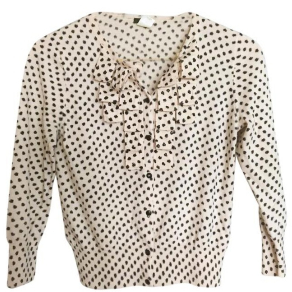 Jcrew Cropped Polka with 3/4 Sleeves Pink Black Mu